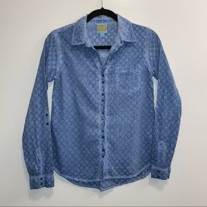 C&C California Women’s Button Down Eyelet Fabric Blouse Size Small